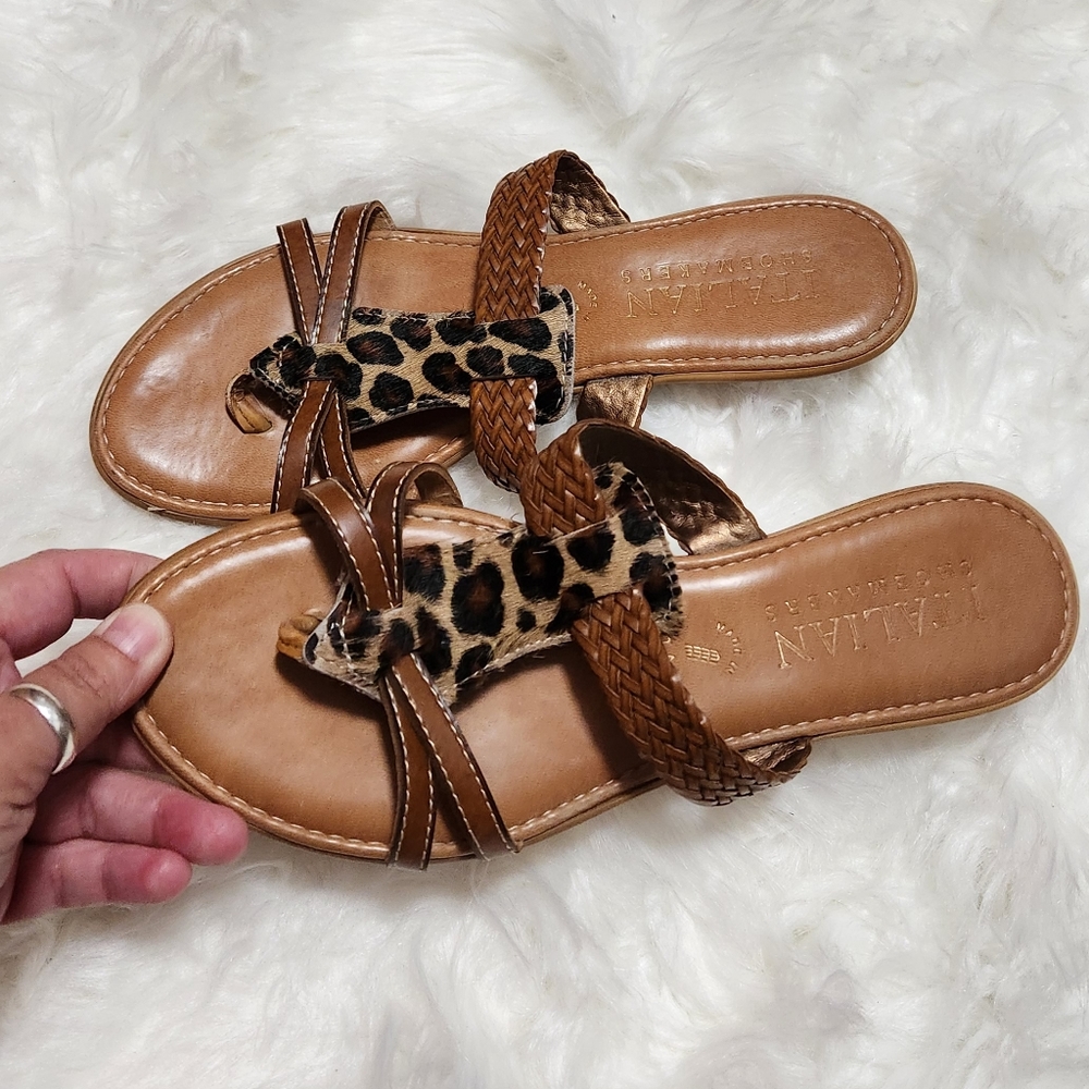 Italian Shoemakers/ Cheetah Leather sandals